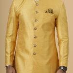 Stunning Yellow Banarasi Brocade Achkan for Men | Father-Son Combo | Grooms & Weddings | Jaipurio